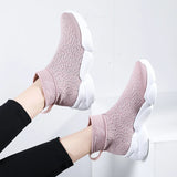 Women Platform Sneakers Casual Shoes Slip On Sock Trainers Plush Lightweight MartLion   