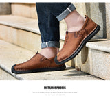 Men's Shoes Split Leather Casual Driving Moccasins Slip On Loafers Flat Mart Lion   