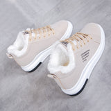 Winter Women Shoes Warm Fur Plush Lady Casual Lace Up Sneakers Platform Snow Mart Lion   