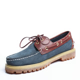 Genuine Leather Casual Shoes Docksides Boat Shoes Platform Unisex Lace up Driving Men's Loafers Mart Lion color3 35 China