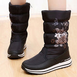 Mid-calf Snow Boots Women Waterproof Winter Shoes Platform Rubber Plush Female Ladies Wedge Fur Mujer Invierno Mart Lion   