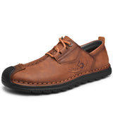 Men's Shoes Split Leather Casual Driving Moccasins Slip On Loafers Flat Mart Lion Brown Lace-Up 6.5 