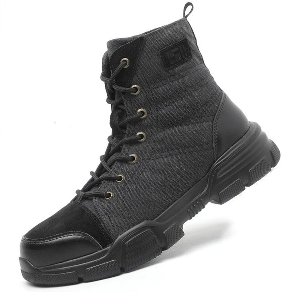  Safety Shoes Boots Men's Military Outdoor Work Steel Toe Velvet Winter Puncture-Proof MartLion - Mart Lion