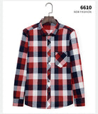 Fall Smart Casual Men's Flannel Plaid Shirt Brand Office Long Sleeve Shirt Clothes Mart Lion   