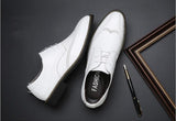 Men's Brogue Shoes Crocodile Pattern Leather Dress Lace-Up Wedding Party Office Oxfords Flats Mart Lion   