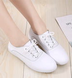 Leather Women's Casual Shoes Soft-sole Moccasins White Shoes Luxury Sneakers Flat MartLion   