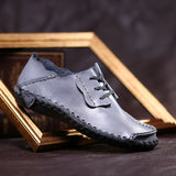 Men's Handmade Casual Leather shoes Slip On Flat Moccasins Oxford super MartLion   
