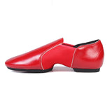 Jazz Latin Salsa Stretch Dance Shoes For Women Jazz Ballet  Unisex ballroom PU Canvas MartLion Red 1 Rubber sole 34 CHINA