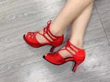 Latin Dance Shoes Woman Ballroom For Girls Jazz Waltz Ladies Shining Rhinestone MartLion   