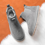 Off-Bound Winter Men's Boots Warm Fur Snow Waterproof Suede Leather Furry Ankle Fluff Plush Outdoor Mart Lion   