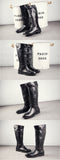 Men's Genuine Leather Motorcycle Boots Military Army Long Snow Black Cowboy Gothic Punk Tooling Mart Lion   