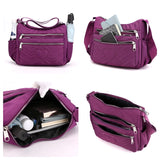 Women Handbags Messenger Bag Washed Nylon Lightweight Waterproof Shoulder Zipper Crossbody Purse Mart Lion   