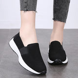 Autumn Women Shoes Cow Suede Slip on Sneakers Femme Loafers Ladies Black Nursing Work MartLion   