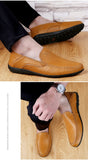 Spring Summer Men's Breathable Casual Shoes Genuine Leather Loafers Non-slip Boat Moccasins Mart Lion   