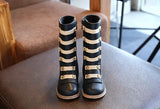 Autumn Winter Children Long Boots Girls Rivets Knee High Baby Warm Velvets Princess Single Knight MartLion   