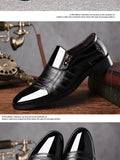 Classic Men's Dress Shoes Elegant Formal  Wedding Slip On Office Oxford Black Brown Mart Lion   