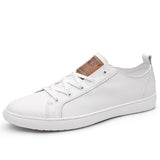 Men's Sneakers Genuine Leather Shoes Casual Luxury Footwear Mart Lion White 38 