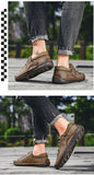 Men's Casual Shoes Leather Loafers Flat Handmade Breathable Moccasins Designer Style Walking Sneakers Mart Lion   