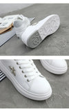 White Shoes Women Sneakers Platform Rhinestone Femme Bee Lady Patchwork MartLion   