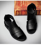  Casual Sandals Korean Men's Shoes British Leather Summer MartLion - Mart Lion