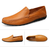 Spring Summer Men's Breathable Casual Shoes Genuine Leather Loafers Non-slip Boat Moccasins Mart Lion   