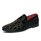 Wedding Party Men's Dress Shoes Luxury Brand Diamond Loafers Driving Non-slip Casual Lazy Mart Lion 2-Black 6.5 