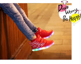JawayKids Children Glowing Shoes with wings for Boys and Girls LED Sneakers with fur inside fun USB Rechargeable MartLion   