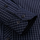 Men's Classic Standard-fit Plaid/striped Social Office Dress Shirt Single Patch Pocket Long Sleeve Formal Basic Mart Lion   