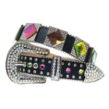 Bling Luxury Strap Rhinestones Belt De Strass Ceinture Femme Crystal Studded Belt for Men's Women Cowboy Cowgirl MartLion Colorful Concho 38(waist28-29inch) 