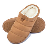 Home Soft Slippers Men's Winter Short Plush Slippers Non Slip Bedroom Fur Shoes Indoor Slippers Mart Lion Brown 39-40 