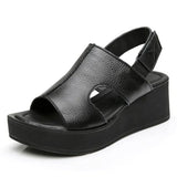 Fish Head Women Summer Shoes Sandals Selling Leather Platform Wedge MartLion   