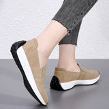 Autumn Women Shoes Cow Suede Slip on Sneakers Femme Loafers Ladies Black Nursing Work MartLion   