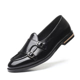 Men's Cusual Leather Shoes Wedding Party Slip-on Buckle Loafers Moccasins Driving Flats Mart Lion   