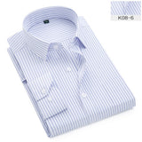 men's striped long sleeved non-iron slim fit dress shirts Solid Twill Social Clothing Mart Lion K08-6 XXL China