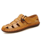 Summer Men's Sandals Leisure Beach Shoes Genuine Leather Mart Lion   
