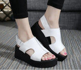 Fish Head Women Summer Shoes Sandals Selling Leather Platform Wedge MartLion   