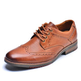 Men's Dress shoes Brogue shoes Cowhide Oxford Formal Lace up Casual Genuine Leather Bullock MartLion   