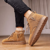 Off-Bound Winter Men's Boots Warm Fur Snow Waterproof Suede Leather Furry Ankle Fluff Plush Shoes Outdoor Mart Lion   