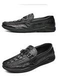 Men's Casual Shoes Genuine Cow Leather Crocodile Print Spring Autumn Luxury Flat Cool Leisure Sneakers Loafers Mart Lion   