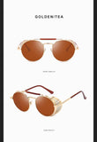 Retro Round Metal Sunglasses Steampunk Men's Women Brand Designer Glasses Oculos De Sol Shades UV Protection Mart Lion   