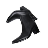 Bella Genuine Leather Men's High Heel Boots Pointed Toe Party Dress Formal Shoes MartLion   