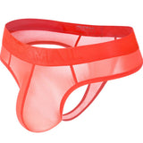 Low Waist Transparent ice silk Ultra-thin men's Underwear Penis Pouch Gay Strings amp Thongs Bikini Mart Lion Orange M 
