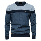 Spliced Cotton Sweater Men's Casual O-neck Pullover Knitted Sweaters Winter MartLion   