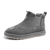 Off-Bound Winter Men's Boots Warm Fur Snow Waterproof Suede Leather Furry Ankle Fluff Plush Outdoor Mart Lion Dark Grey 39 