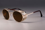  Retro Round Metal Frame Sunglasses Steampunk Men's Punk Women  Luxury Brand Designer Glasses Oculos De Sol Shades UV Protection Mart Lion - Mart Lion