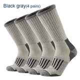 80% Merino Wool Socks Men's Women Thicken Warm Hiking Cushion Crew Socks Merino Wool Sports Socks Moisture Wicking MartLion Black Gray(4 Pairs ) Euro M(36-40) 