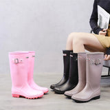 Non-slip Rain Boots Women Knee-High Water Waterproof Long Tube Rubber High Tube Galoshes Rain Shoes MartLion   