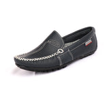 Designer shoes soft Leather Men's Loafers Slip On Moccasins Flats Casual Boat Driving 100% Cowhide Mart Lion Dark blue 5 China