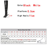 Spring Autumn Zip Metal Thin Heels Open Toe Leather Thigh High Over The Knee Boots Ladies Party Club Stripper Shoes Women Mart Lion   