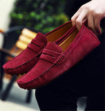 Men's Leather Loafers Casual Shoes Moccasins Slip On Flats Driving Mart Lion   